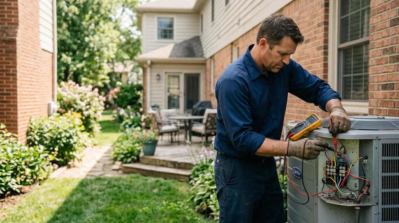HVAC technician working near South Windham, CT